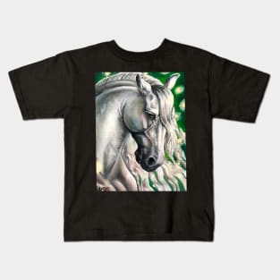 White Stallion Oil Painting Kids T-Shirt